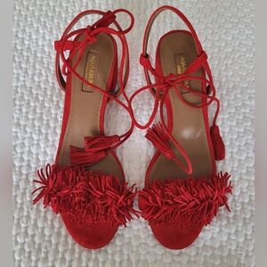 Aquazzura "Wild Thing" Suede Sandals